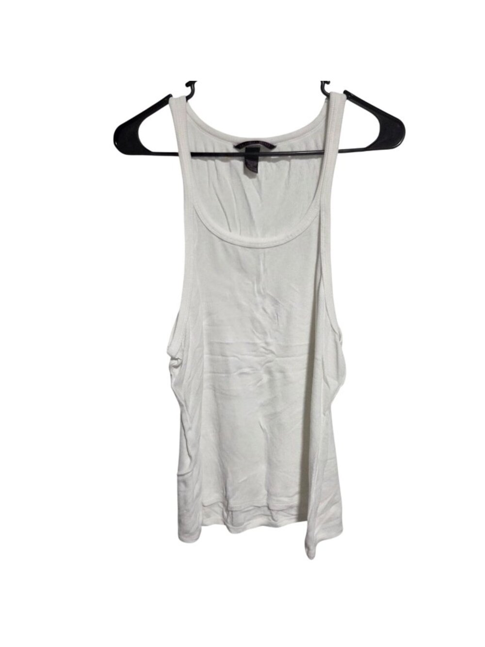 Victorias Secret White Racerback Tank Top Size Large Sleeveless Layering Summer